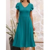 image:imageANRABESS Womens Summer Patel Short Sleeve Midi Dress with PocketsLake