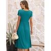 image:imageANRABESS Womens Summer Patel Short Sleeve Midi Dress with PocketsLake