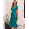 image:imageANRABESS Womens Summer Patel Short Sleeve Midi Dress with PocketsLake