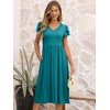 image:imageANRABESS Womens Summer Patel Short Sleeve Midi Dress with PocketsLake