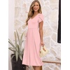 image:imageANRABESS Womens Summer Patel Short Sleeve Midi Dress with PocketsPink Round Dot