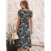image:imageANRABESS Womens Summer Patel Short Sleeve Midi Dress with PocketsPrint Black Floral