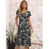 image:imageANRABESS Womens Summer Patel Short Sleeve Midi Dress with PocketsPrint Black Floral