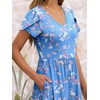 image:imageANRABESS Womens Summer Patel Short Sleeve Midi Dress with PocketsPrint White Pink Floral