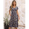 image:imageANRABESS Womens Summer Patel Short Sleeve Midi Dress with PocketsPrint Yellow Leaf