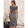 image:imageANRABESS Womens Summer Patel Short Sleeve Midi Dress with PocketsPrint Yellow Leaf
