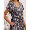 image:imageANRABESS Womens Summer Patel Short Sleeve Midi Dress with PocketsPrint Yellow Leaf