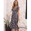 image:imageANRABESS Womens Summer Patel Short Sleeve Midi Dress with PocketsPrint Yellow Leaf