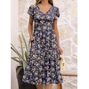 image:imageANRABESS Womens Summer Patel Short Sleeve Midi Dress with PocketsPrint Yellow Leaf