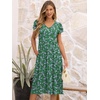 image:imageANRABESS Womens Summer Patel Short Sleeve Midi Dress with PocketsWhite Purple Floral