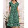 image:imageANRABESS Womens Summer Patel Short Sleeve Midi Dress with PocketsWhite Purple Floral
