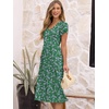 image:imageANRABESS Womens Summer Patel Short Sleeve Midi Dress with PocketsWhite Purple Floral