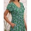 image:imageANRABESS Womens Summer Patel Short Sleeve Midi Dress with PocketsWhite Purple Floral