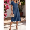 image:imageANRABESS Womens Summer Petal Short Sleeve Midi Dress with PocketsBlue