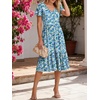 image:imageANRABESS Womens Summer Petal Short Sleeve Midi Dress with PocketsBlue Yellow Floral