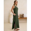 image:imageANRABESS Womens Summer Sundress Wrinkle Free Sleeveless Maxi Dress ampPocketsArmy Green