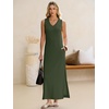 image:imageANRABESS Womens Summer Sundress Wrinkle Free Sleeveless Maxi Dress ampPocketsArmy Green