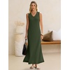 image:imageANRABESS Womens Summer Sundress Wrinkle Free Sleeveless Maxi Dress ampPocketsArmy Green