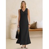 image:imageANRABESS Womens Summer Sundress Wrinkle Free Sleeveless Maxi Dress ampPocketsBlack
