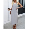 image:imageANRABESS Womens Summer Sundress Wrinkle Free Sleeveless Maxi Dress ampPocketsBlack White Stripe