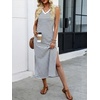 image:imageANRABESS Womens Summer Sundress Wrinkle Free Sleeveless Maxi Dress ampPocketsBlack White Stripe