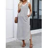 image:imageANRABESS Womens Summer Sundress Wrinkle Free Sleeveless Maxi Dress ampPocketsBlack White Stripe