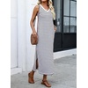 image:imageANRABESS Womens Summer Sundress Wrinkle Free Sleeveless Maxi Dress ampPocketsBlack White Stripe