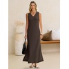 image:imageANRABESS Womens Summer Sundress Wrinkle Free Sleeveless Maxi Dress ampPocketsBrown