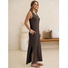 image:imageANRABESS Womens Summer Sundress Wrinkle Free Sleeveless Maxi Dress ampPocketsBrown