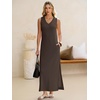 image:imageANRABESS Womens Summer Sundress Wrinkle Free Sleeveless Maxi Dress ampPocketsBrown