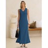 image:imageANRABESS Womens Summer Sundress Wrinkle Free Sleeveless Maxi Dress ampPocketsDeep Blue