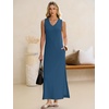 image:imageANRABESS Womens Summer Sundress Wrinkle Free Sleeveless Maxi Dress ampPocketsDeep Blue