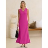image:imageANRABESS Womens Summer Sundress Wrinkle Free Sleeveless Maxi Dress ampPocketsHot Pink