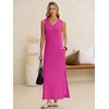 image:imageANRABESS Womens Summer Sundress Wrinkle Free Sleeveless Maxi Dress ampPocketsHot Pink