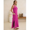 image:imageANRABESS Womens Summer Sundress Wrinkle Free Sleeveless Maxi Dress ampPocketsHot Pink