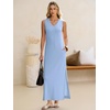 image:imageANRABESS Womens Summer Sundress Wrinkle Free Sleeveless Maxi Dress ampPocketsLight Blue
