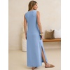 image:imageANRABESS Womens Summer Sundress Wrinkle Free Sleeveless Maxi Dress ampPocketsLight Blue