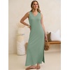 image:imageANRABESS Womens Summer Sundress Wrinkle Free Sleeveless Maxi Dress ampPocketsLight Green