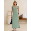 image:imageANRABESS Womens Summer Sundress Wrinkle Free Sleeveless Maxi Dress ampPocketsLight Green
