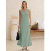 image:imageANRABESS Womens Summer Sundress Wrinkle Free Sleeveless Maxi Dress ampPocketsLight Green