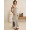 image:imageANRABESS Womens Summer Sundress Wrinkle Free Sleeveless Maxi Dress ampPocketsLight Khaki