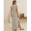 image:imageANRABESS Womens Summer Sundress Wrinkle Free Sleeveless Maxi Dress ampPocketsLight Khaki
