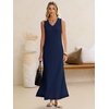 image:imageANRABESS Womens Summer Sundress Wrinkle Free Sleeveless Maxi Dress ampPocketsNavy Blue