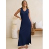 image:imageANRABESS Womens Summer Sundress Wrinkle Free Sleeveless Maxi Dress ampPocketsNavy Blue