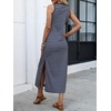 image:imageANRABESS Womens Summer Sundress Wrinkle Free Sleeveless Maxi Dress ampPocketsNavy Blue White Stripe