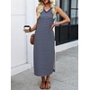 image:imageANRABESS Womens Summer Sundress Wrinkle Free Sleeveless Maxi Dress ampPocketsNavy Blue White Stripe