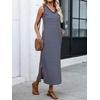 image:imageANRABESS Womens Summer Sundress Wrinkle Free Sleeveless Maxi Dress ampPocketsNavy Blue White Stripe