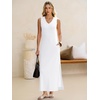 image:imageANRABESS Womens Summer Sundress Wrinkle Free Sleeveless Maxi Dress ampPocketsWhite
