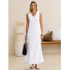 image:imageANRABESS Womens Summer Sundress Wrinkle Free Sleeveless Maxi Dress ampPocketsWhite