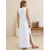 image:imageANRABESS Womens Summer Sundress Wrinkle Free Sleeveless Maxi Dress ampPocketsWhite